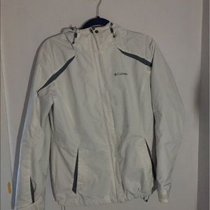 Columbia White windbreaker jacket